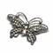 Rhinestone Butterfly Brooch Pin Silver Aurora Borealis For Crafts Costumes 2 1/4 Inch X 1 3/4 Inch